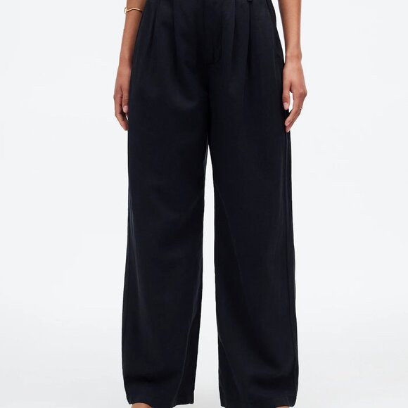 MADEWELL Trousers The Harlow Wide Leg Pant Womens Linen Blend Womens 14 - Picture 10 of 13